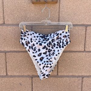 BRAND NEW Aerie High Cut Cheeky Cheetah Bikini Bottoms - Size Large